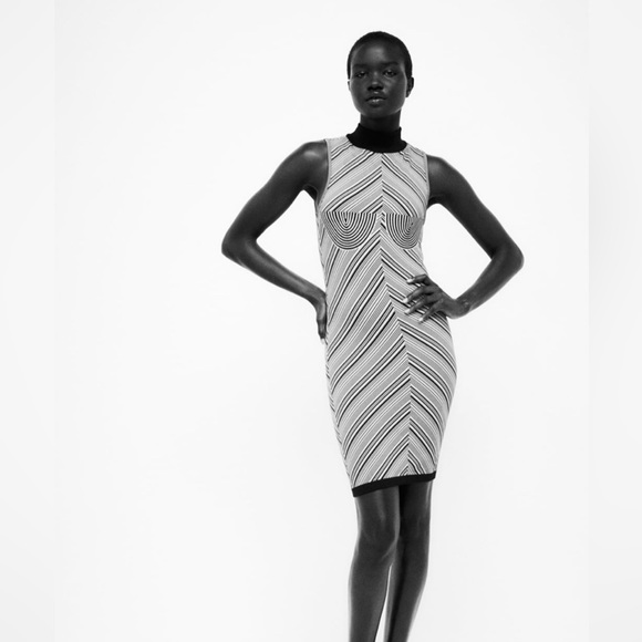 11-35$| NWT Zara black and white midi dress - Picture 1 of 1